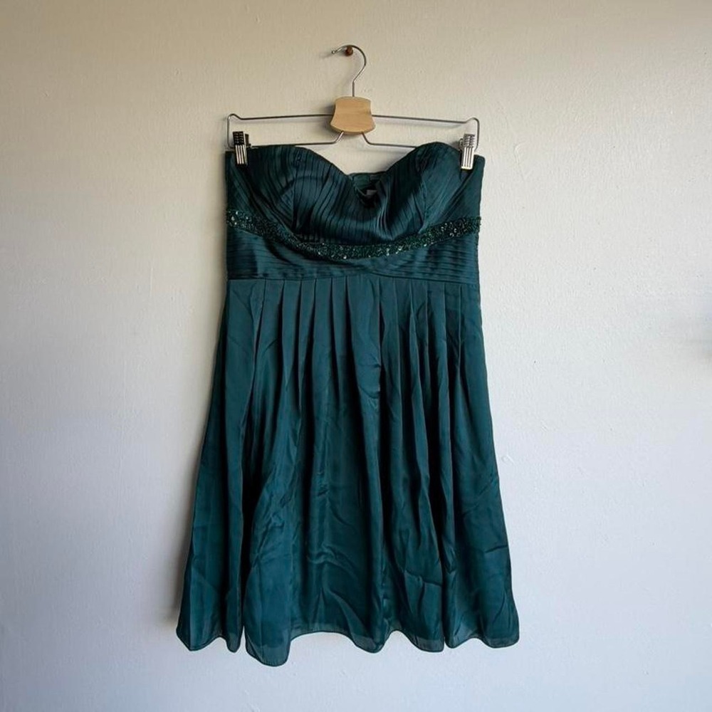 Jessica Simpson Green strapless mini dress with beaded detail